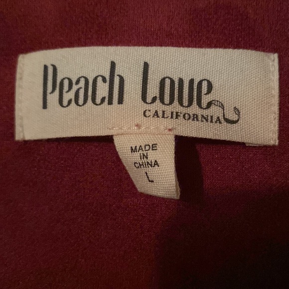 NWOT Peach love California faux suede Raspberry jacket Sz L zipped 18.5” - Picture 5 of 8